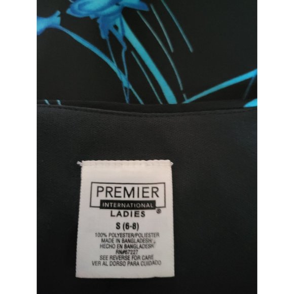 Premier International Ladies Sleeveless black & Teal Casual Dress S (6-8) - Picture 4 of 7